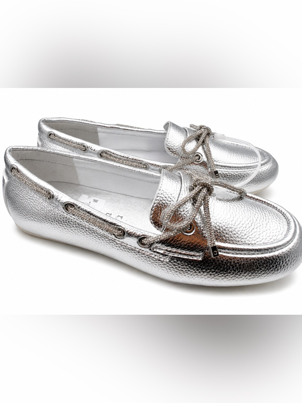 Guess Silver Metallic Driving Moccasins